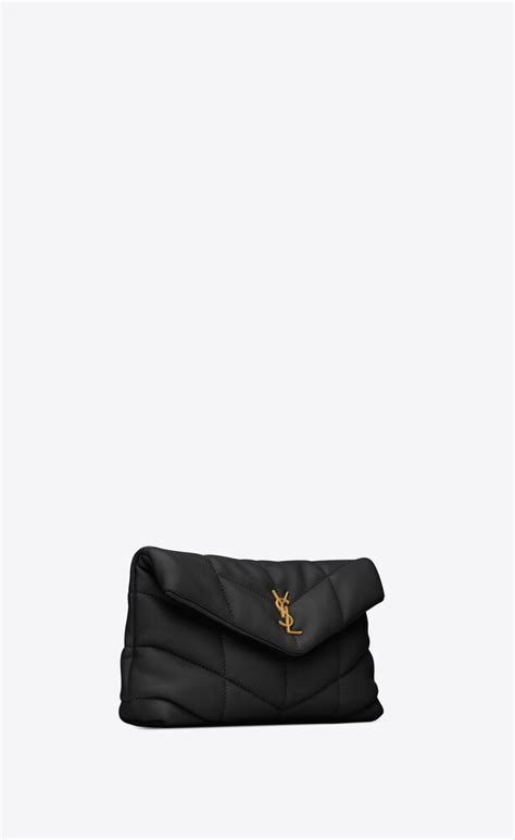 YSL PUFFER SMALL POUCH IN QUILTED LAMBSKIN, 